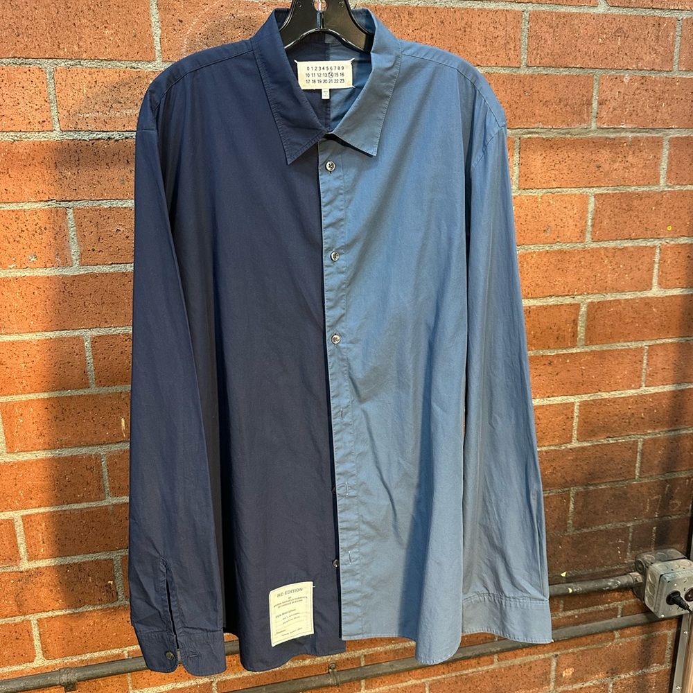 Two-Tone Blue Margiela Men's Shirt